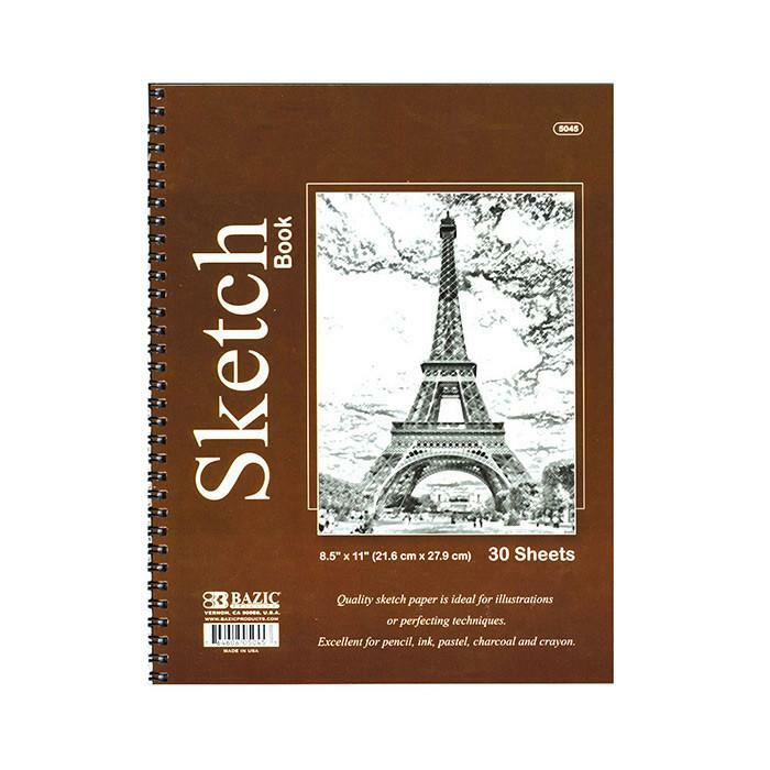 Bazic 30 ct. 8.5 x 11 Side Bound Spiral Premium Sketch Book