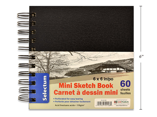 Selectum Hard Cover Mini Sketch Book - 6 x 6 ~ 60 sheets