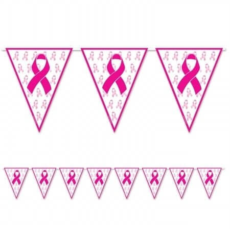 Pink Ribbon Pennant Banner