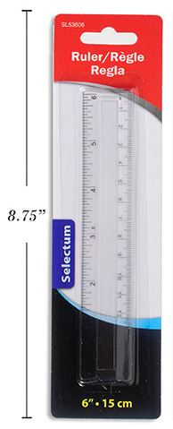 Ruler 6" Plastic Clear