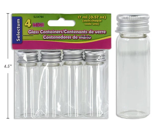 Mini Glass Containers [pk-4]