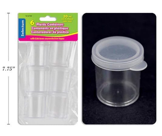 Plastic Containers 20ml [pk-6]