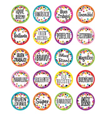 Confetti Spanish Stickers