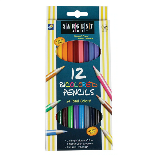 Sargent Art 22-7203 Assorted Erasable Colored Pencils, 12 Count