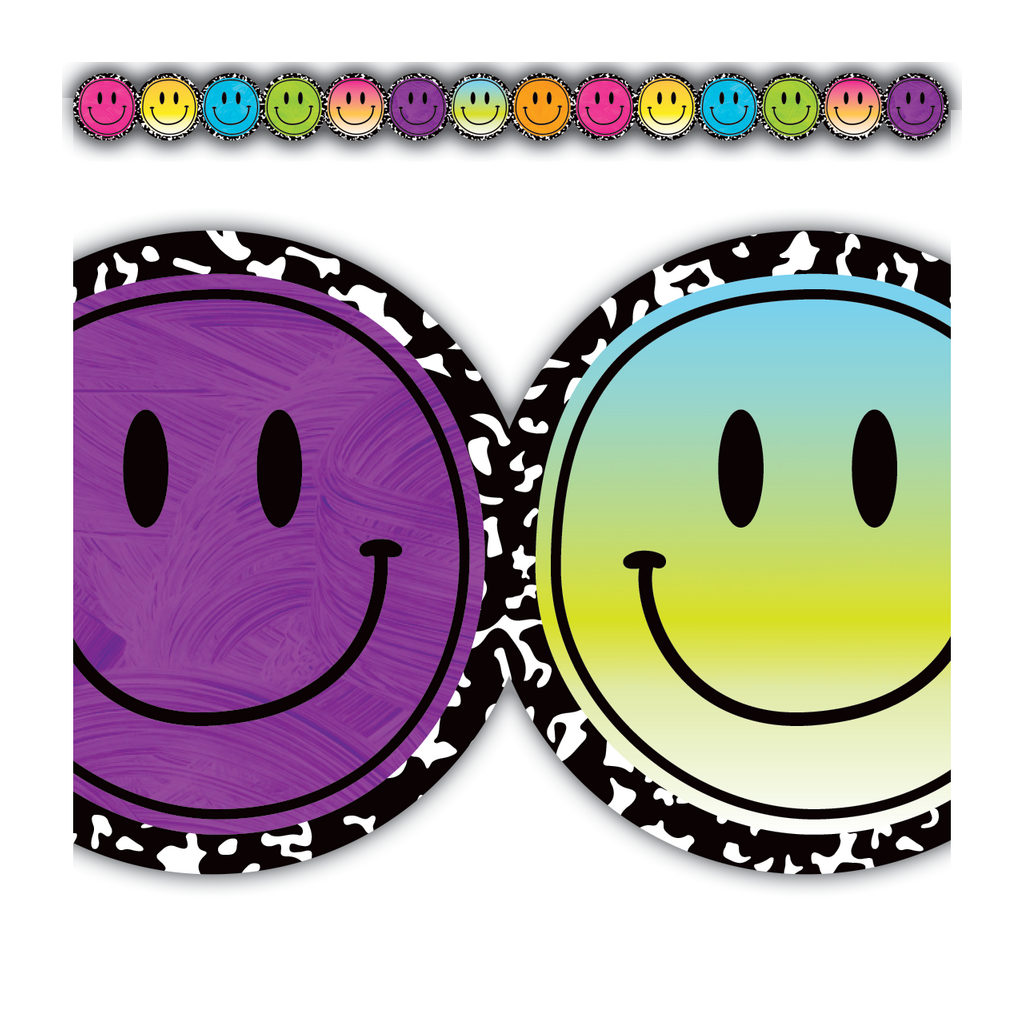 "Brights 4Ever" Smiley Faces Die-Cut Border Trim