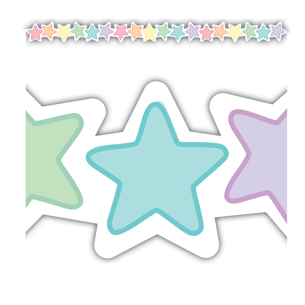 "Pastel Pop" Stars Die-Cut Border Trim