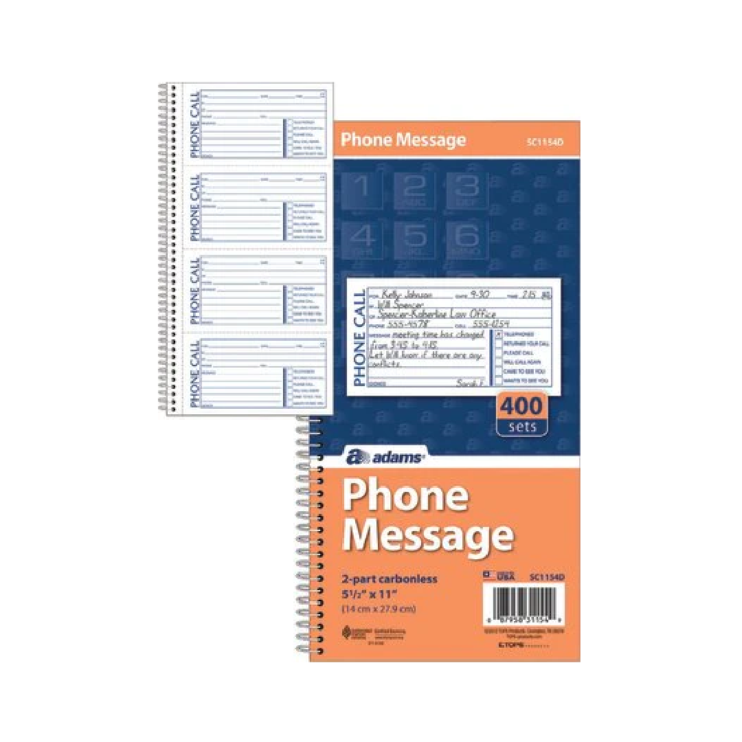 Phone Message Book