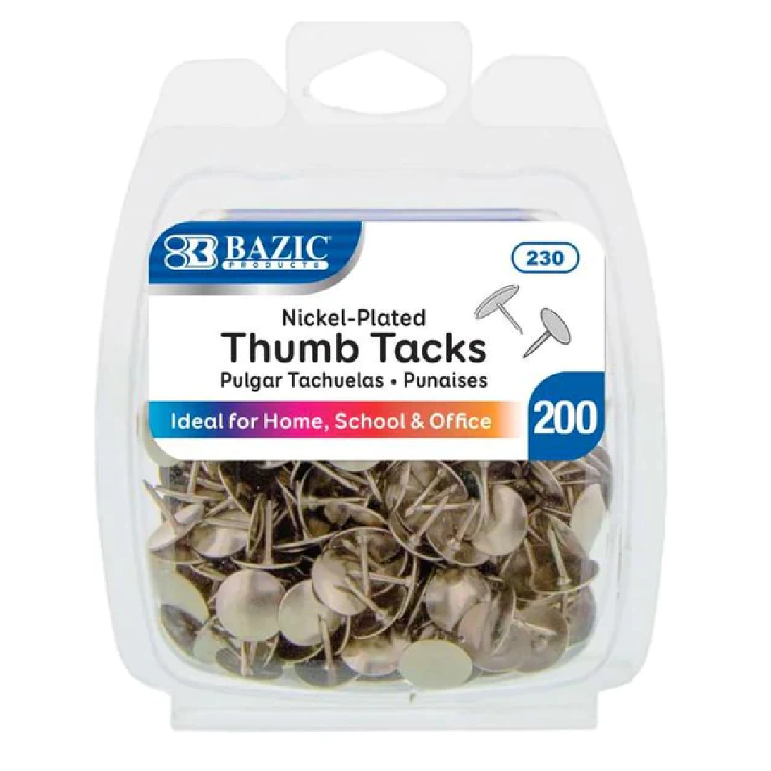 Thumb Tacks Silver [pk-200]