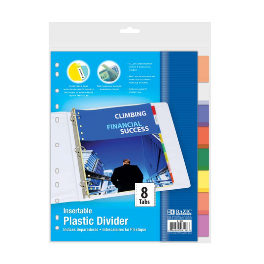 Dividers 8 Tabs Colors Plastic