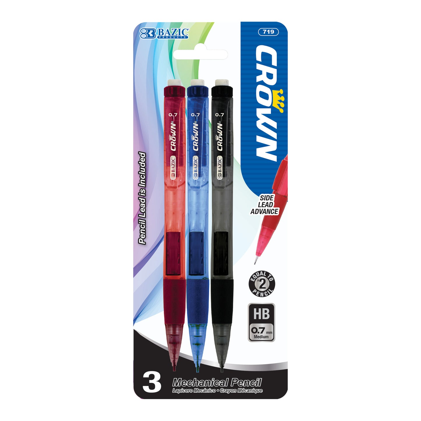 Mechanical Pencil Crown 0.7mm [pk-3]