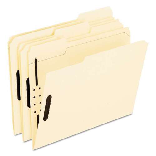 Manila Folders with Two Fasteners, 1/3-Cut Tabs, Letter Size [bx-50]