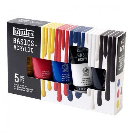 Paint Acrylic 5-Colors 75ml- Basics Acrylic