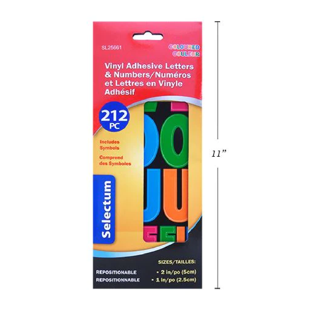 Vinyl Adhesive Letters & Number Colored [212pc]