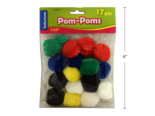 Craft Pom Poms 1.5", (17/pack)