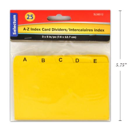 Index Card Divider 3" x 5" A-Z