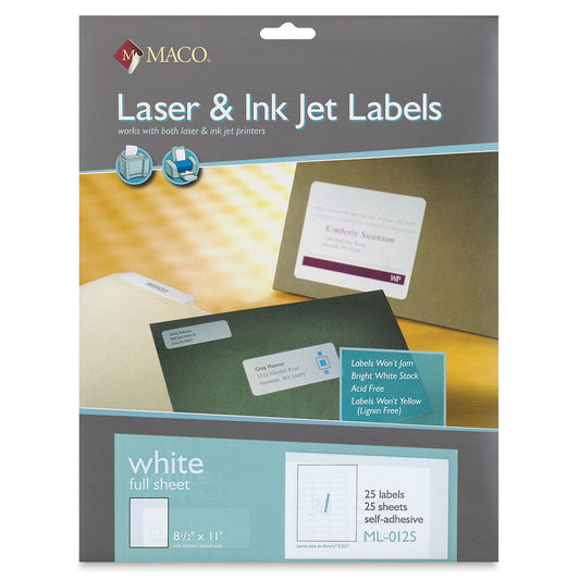 Label Laser/IJ 8-1/2 x 11" White [pk-25]