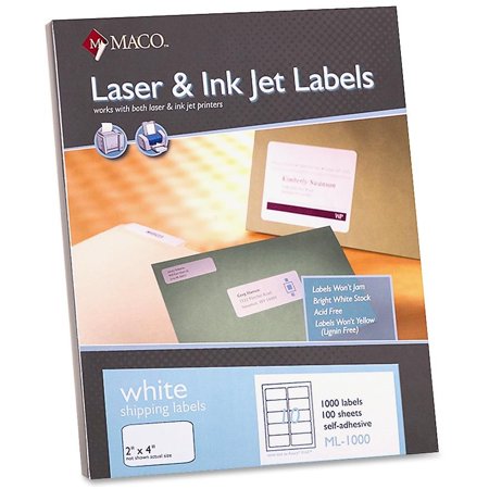 Labels 2x4" White (1,000 labels/ pack)