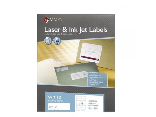 Label Laser/IJ 1-1/2 x 4" Wht  [pk-1450]