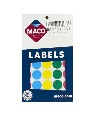 Color Coding Labels Asst. 3/4" Round [1000/pk]