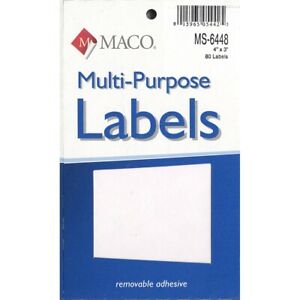 Labels White 4 x 3" (80/ pack)