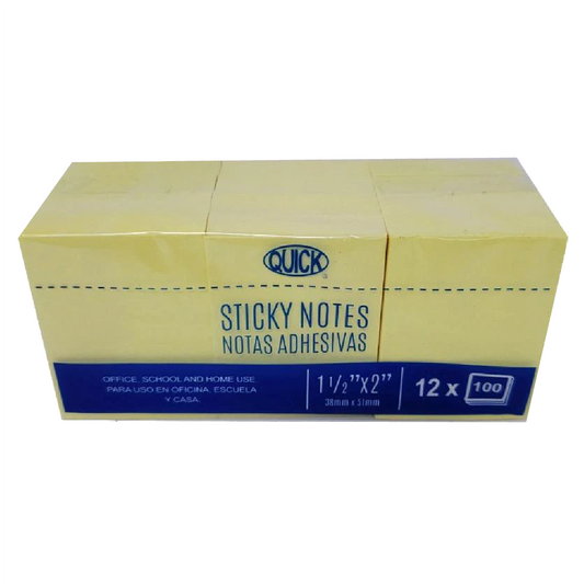 Sticky Notes 1-1/2 x 2" Yellow (dz)