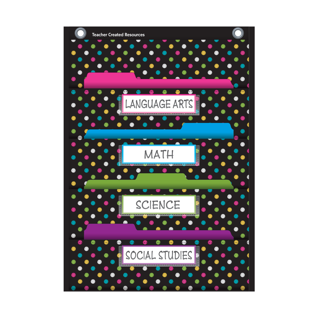 Chalkboard Brights 10 Pocket File Storage Pocket Chart