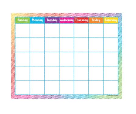 Colorful Scribble Calendar Chart