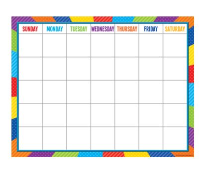 Playful Patterns Calendar Chart