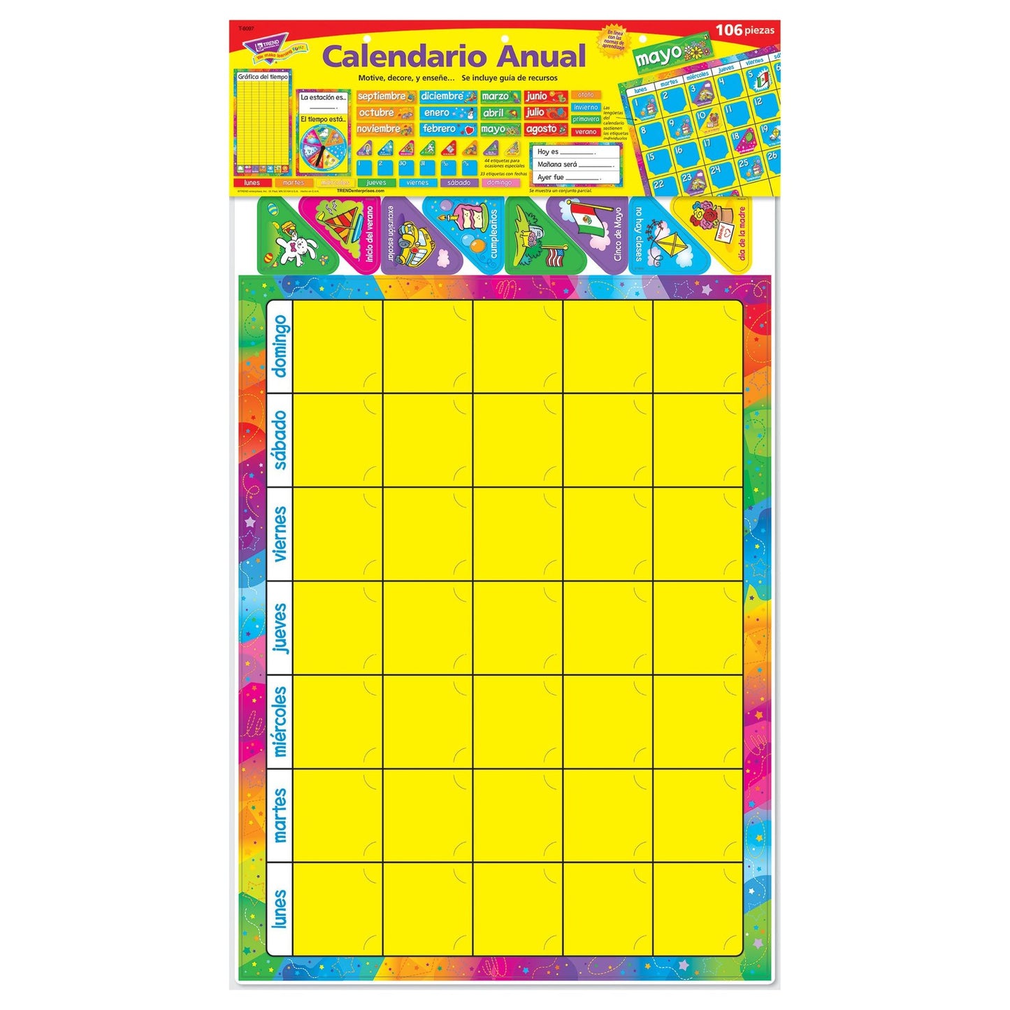 Calendario Anual (Spanish) Bulletin Board Set