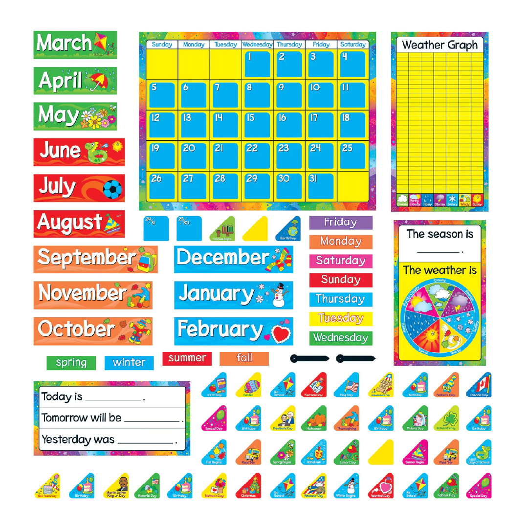 Year Around Calendar Bulletin Board Set