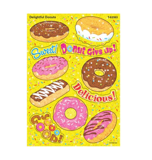 Delightful Donuts Sparkle Stickers – Large