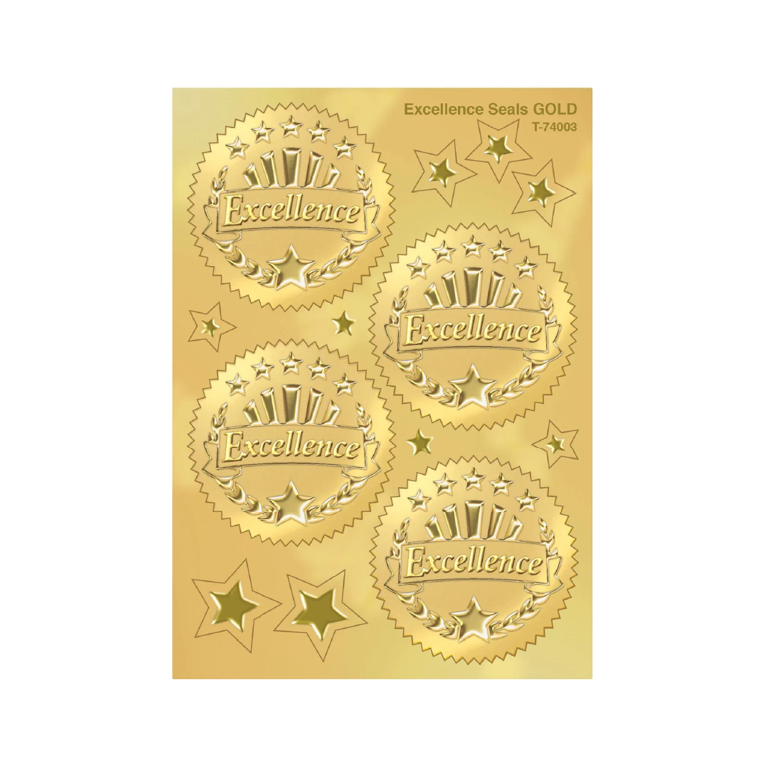 Excellence (Gold) Award Seals Stickers