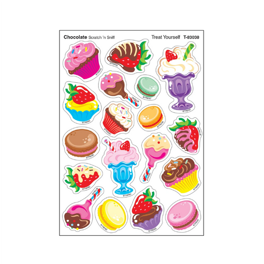 Treat Yourself, Chocolate scent Scratch 'n Sniff Stinky Stickers [72pcs]