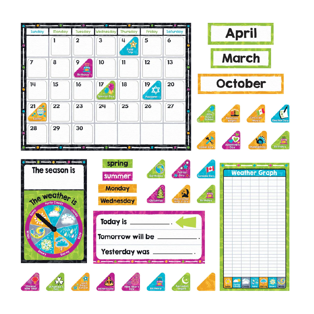 Color Harmony Calendar Bulletin Board Set