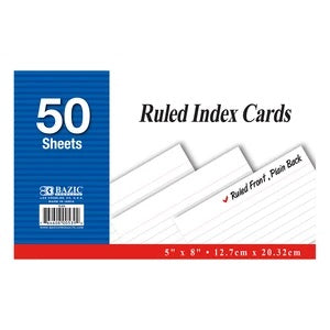 Index Cards 5x8 Ruled [pk-50]